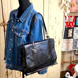 Black leather Hand bag by Hobo and wallet